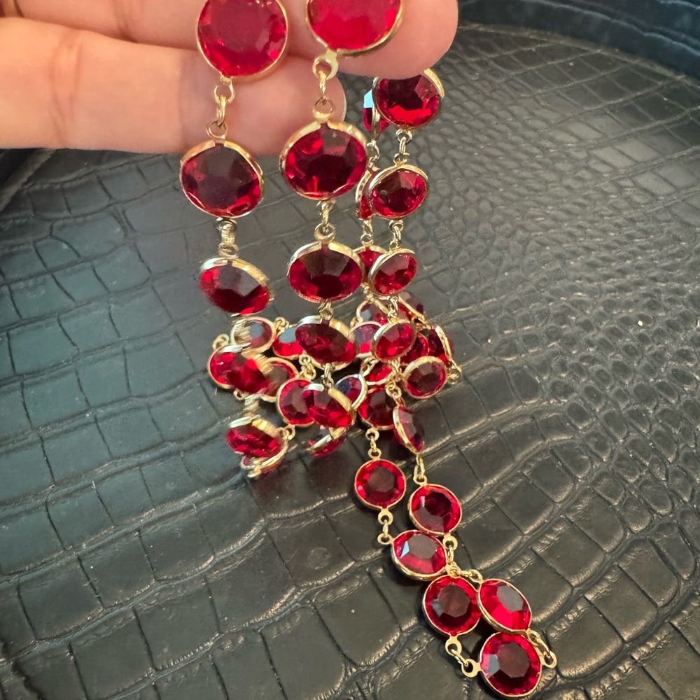 Elegant Red and Gold Women's Jewelry Set